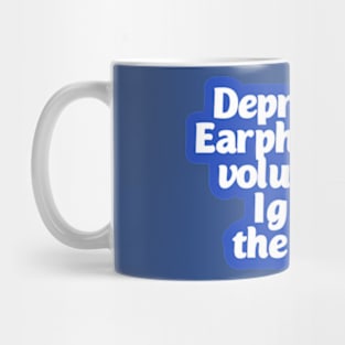 earphones in ears Mug